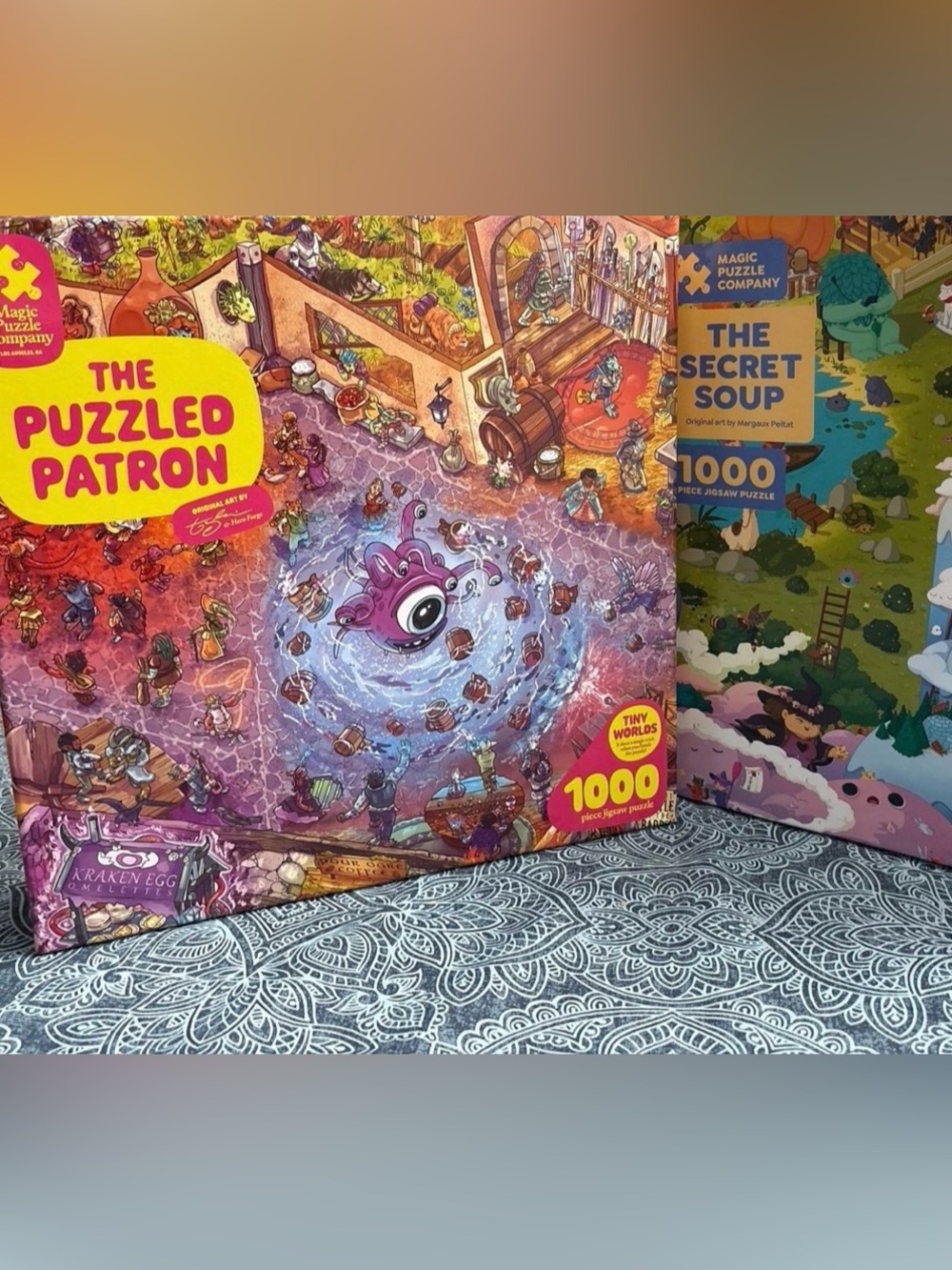 Magic Puzzle Company The Puzzled Patron & Secret Soup 1000 Piece Puzzles